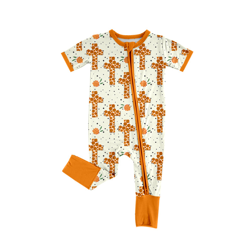 10.24 custom each style moq 5eta 4-6week Sibling Sister easter orange baby girls short sleeve sets and rompers match design