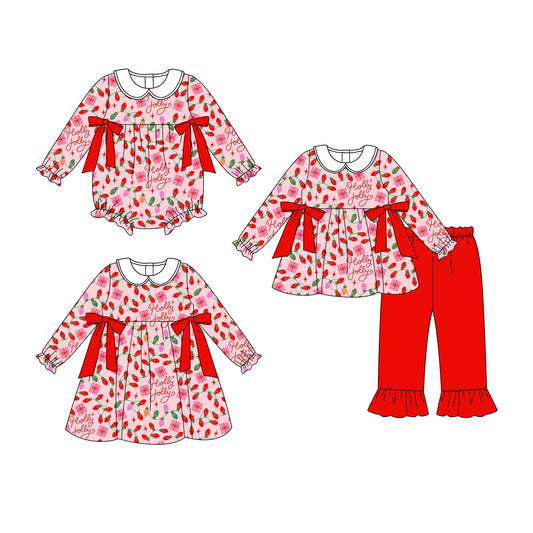 25.8.19 custom each style moq 5eta 4-6week Sibling Sisters baby girl long sleeve pants sets and dress and rompers match family design