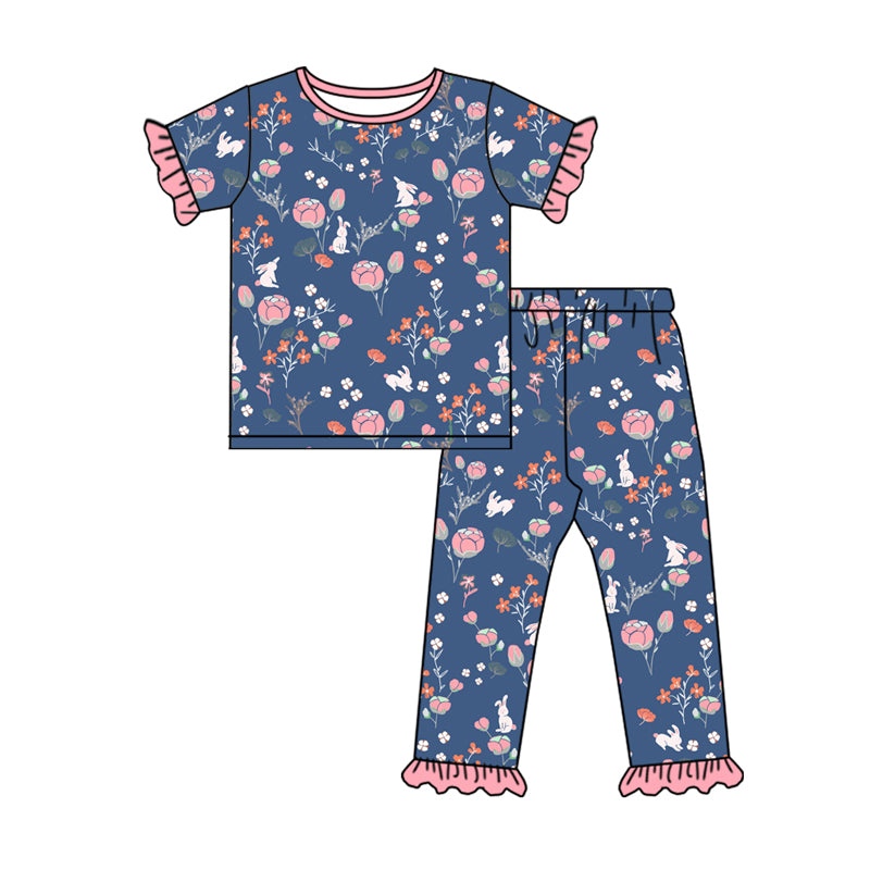 10.21 custom each style moq 5eta 4-6week Sibling Sister easter rabbit baby girl sets and dress and rompers match family design