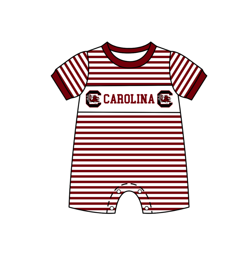 Custom moq 5 mix size milk silk summer teams Boys Short Sleeve Dark Red Top Striped Shorts Set With Matching Romper Girls Flutter Sleeve Polka Dot Dress Romper