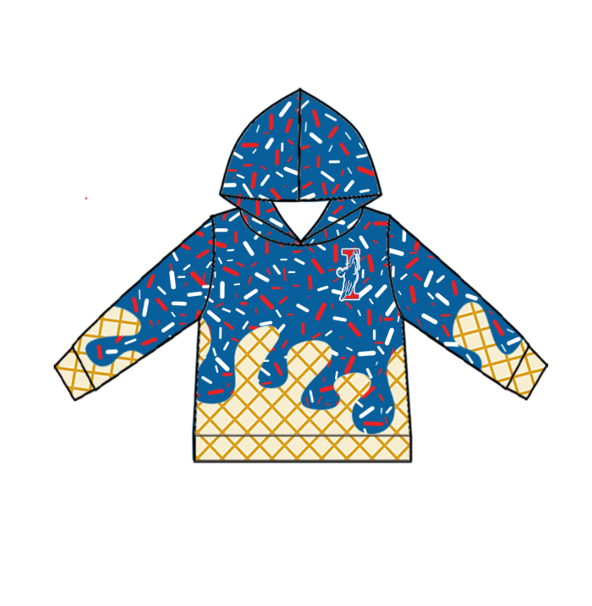Custom moq 5 mix size milk silk baby girls clothes team bow blue hooded long sleeve tops and shorts and jacket and dress-25.7.26