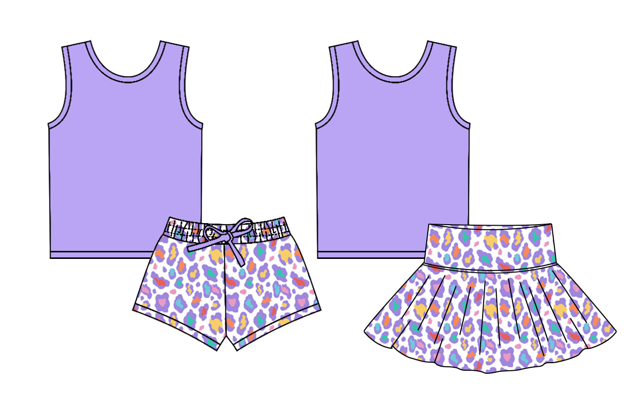 2.17 custom each style moq 5eta 4-6week Sibling Sister leopard baby girl short sleeve shorts sets and dresses match design