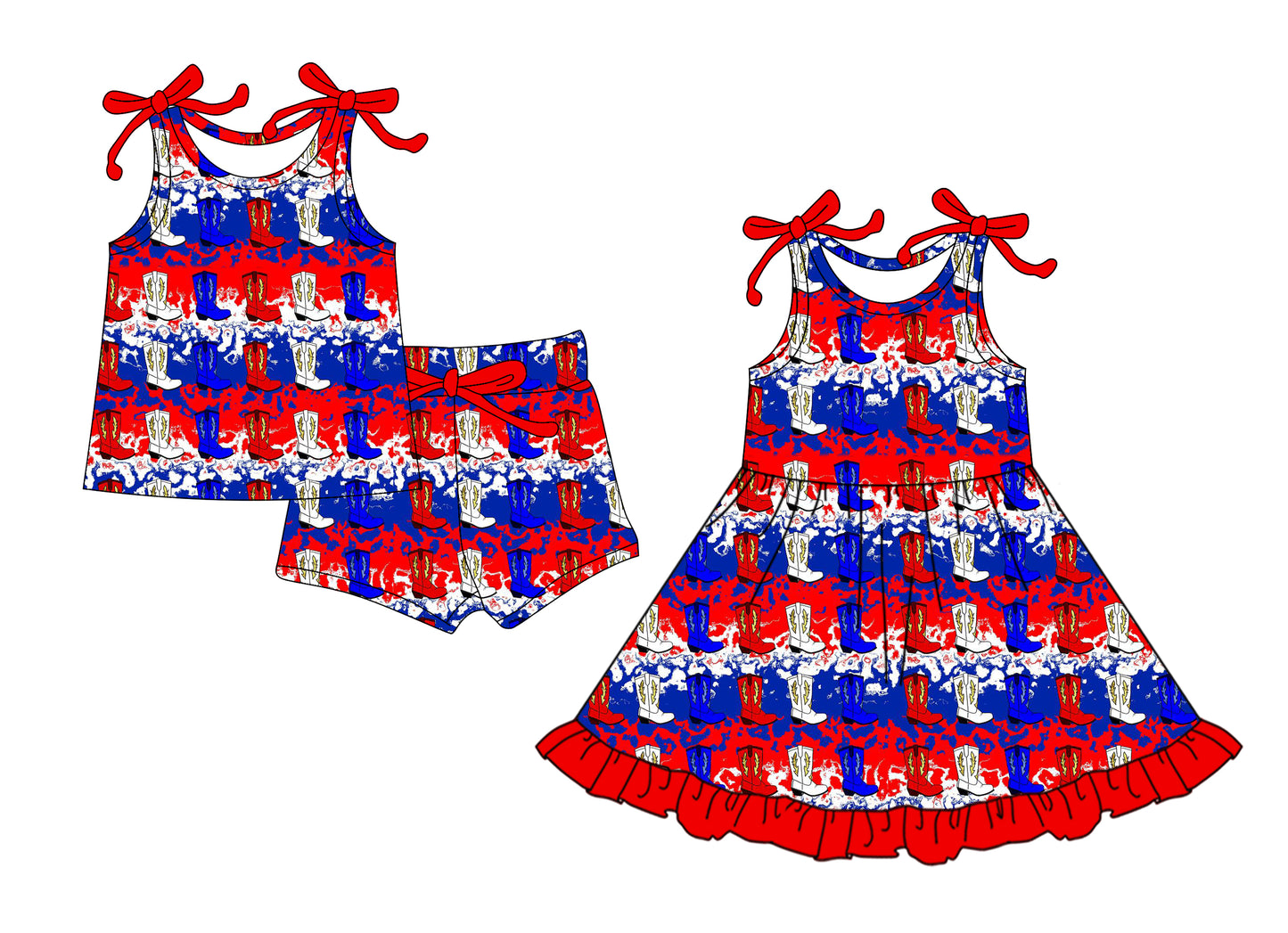 25.12.26 custom each style moq 5 eta 6-8week Sibling Sister boots baby short sleeve shorts sets and dress match design