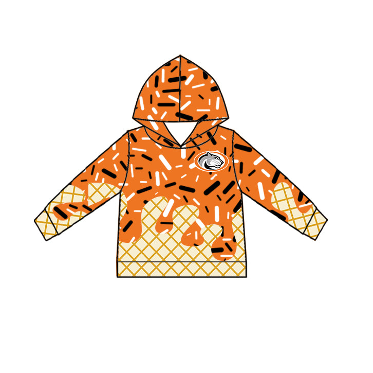 Custom moq 5 mix size milk silk baby girls clothes team orange hooded long sleeve tops and short sleeve top and dress and pants and shorts-25.7.1