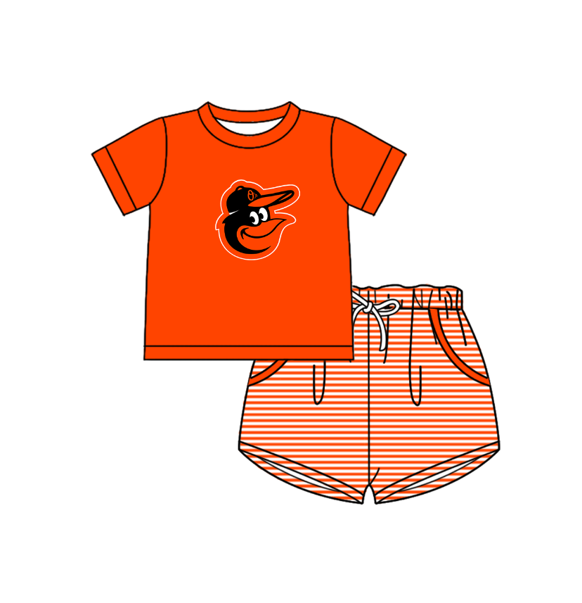 Custom moq 5 mix size milk silk summer teams Baby Boys And Girls Short-Sleeved Shirt And Shorts Set Matching Striped Rompers Outfit Set