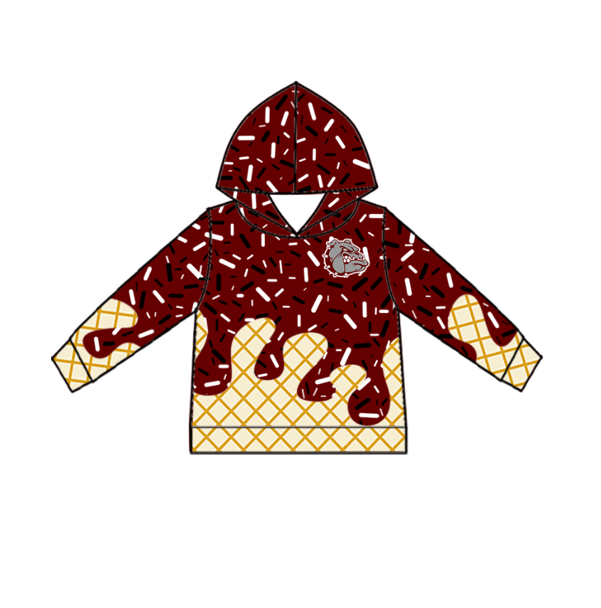 Custom moq 5 mix size milk silk baby girls clothes team bow brick red hooded long sleeve tops and shorts and jacket and dress-25.7.25