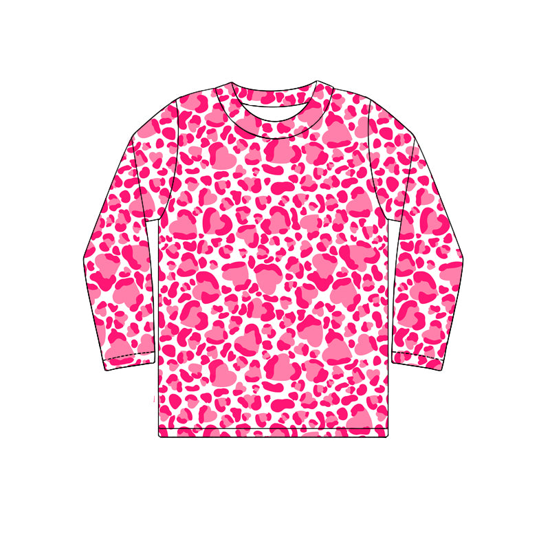 10.19 custom each style moq 5 eta 4-6week Sibling Sister leopard pink baby girls clothes long sleeve top and long sleeve romper match family design