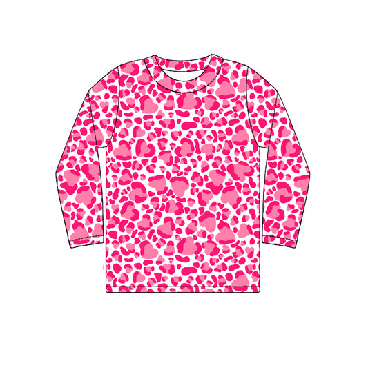 10.19 custom each style moq 5 eta 4-6week Sibling Sister leopard pink baby girls clothes long sleeve top and long sleeve romper match family design
