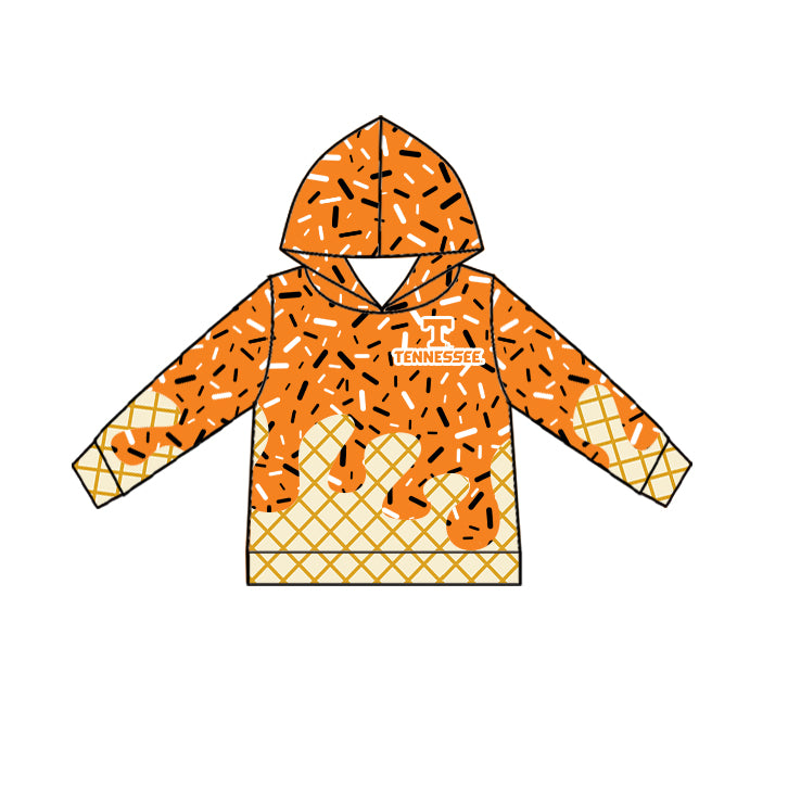 Custom summer teams baby girls clothes team orange hooded long sleeve tops and short sleeve top and dress and pants and shorts-25.5.28