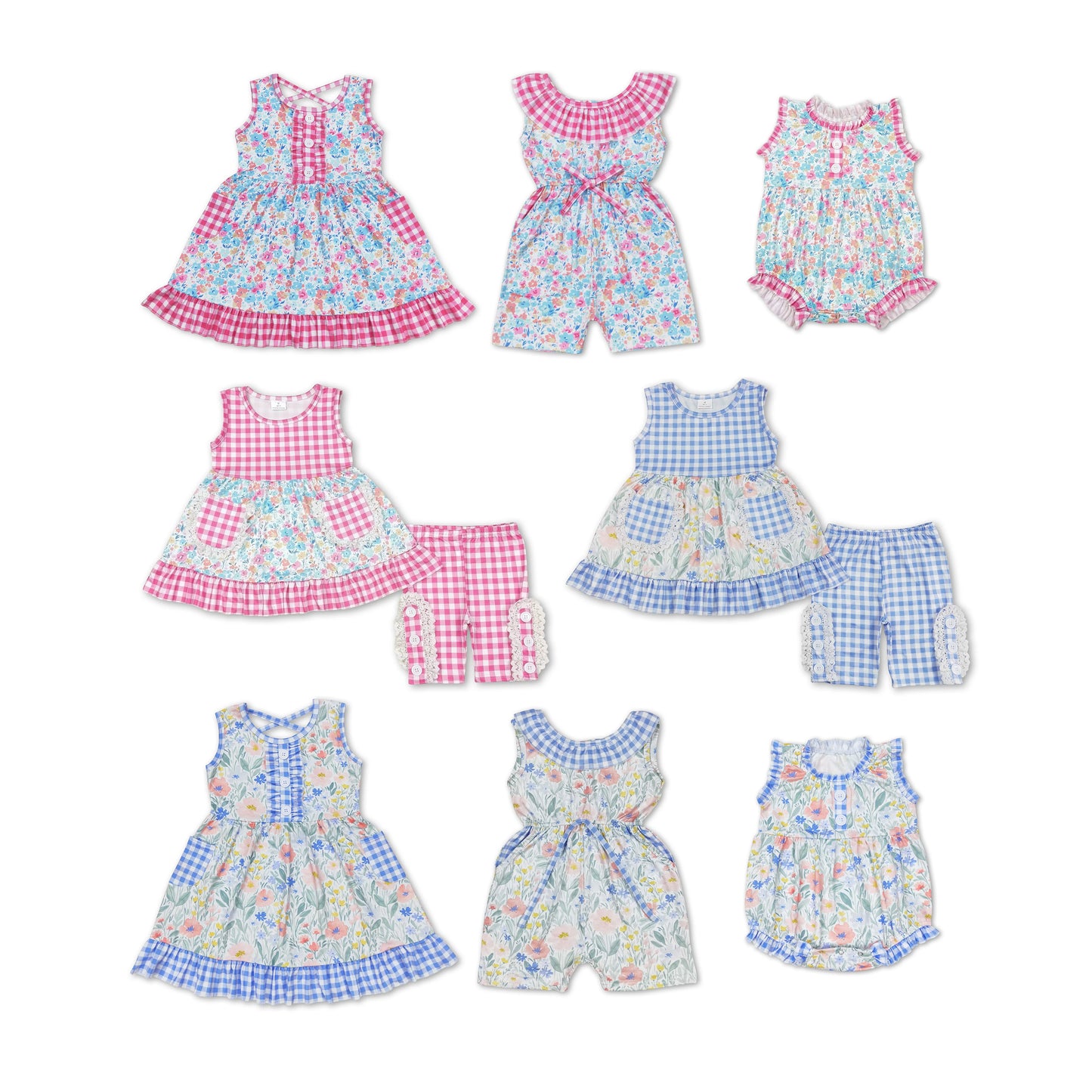 RTS Boys and girls Short Sleeve Shorts sets rompers dress
