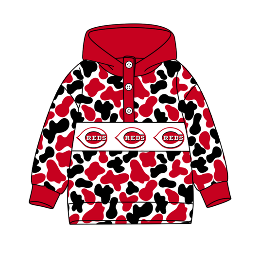2-Custom moq 8 mix size milk silk summer team baby boy clothes camouflage red and black hooded long sleeve top-25.10.9
