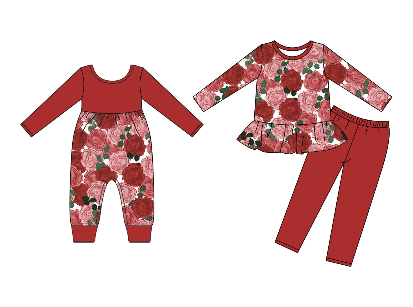 25.9.9 custom each style moq 5eta 4-6week Sibling Sisters floral baby girl clothes long sleeve pants sets and romper match family design