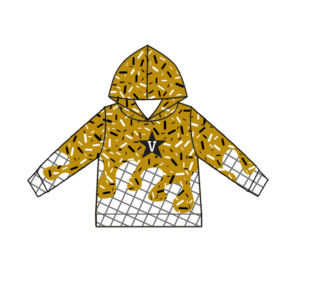 Custom moq 5 mix size milk silk summer teams Baby Camo Hooded Short Sleeve Top and Shorts Set Ice Cream Drips Hooded Top with Matching Shorts