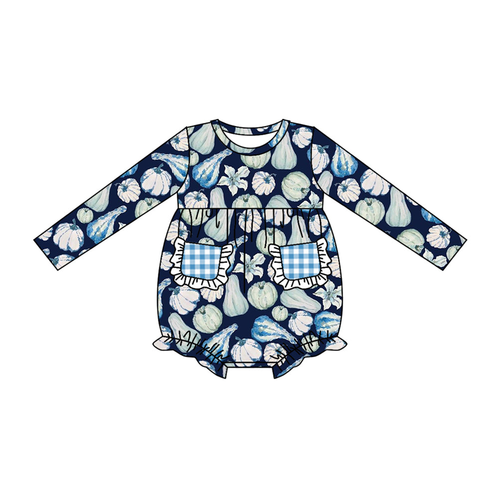 5.29 custom each style moq 5eta 4-5week Sibling Sister Halloween pumpkin blue girls outfits dress and baby romper and jumpsuit match family design