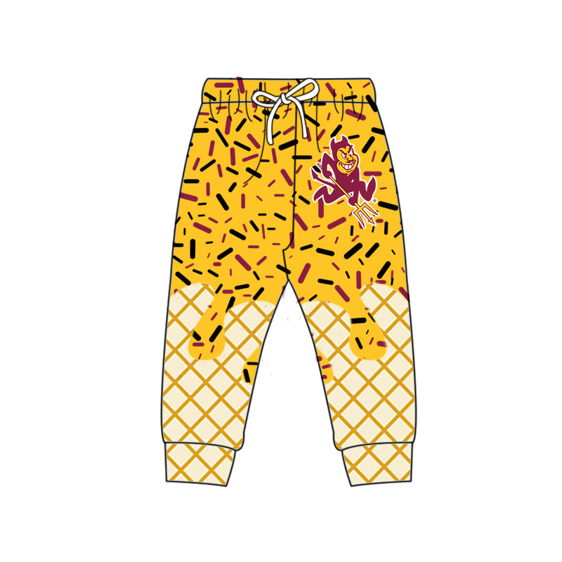 Custom summer teams baby girls clothes team yellow hooded long sleeve tops and short sleeve top and dress and pants and shorts-25.6.2