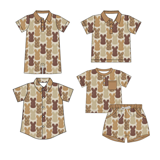 25.10.15 custom each style moq 5 eta 6-8 week Sibling Sister bunny baby boy short sleeve shorts sets and boy rompers and top 2 match family design