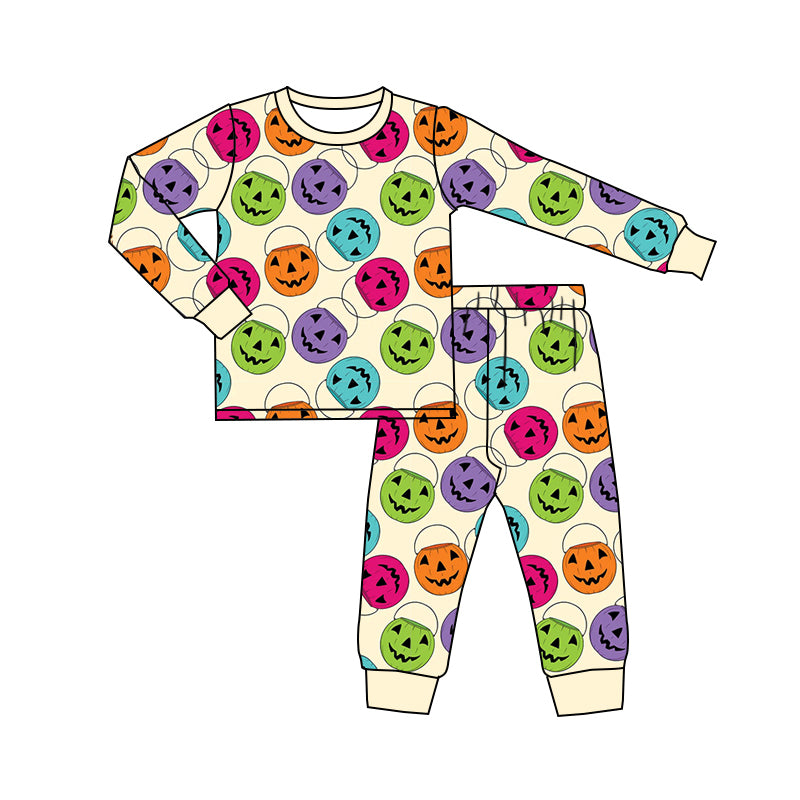 8.7 custom each style moq 5eta 4-6week Sibling Sister smiley pumpkin colorful baby boys sets and rompers match family design