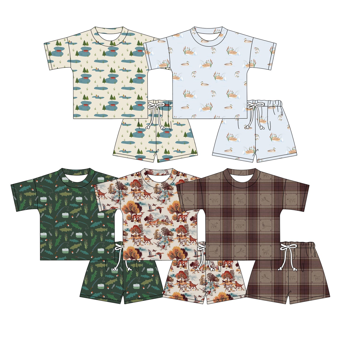 3.10 Custom moq 5 mix size Sibling Kids'  Short-Sleeved Top And Shorts Set Summer Outfit