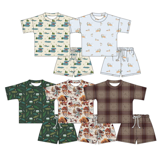 3.10 Custom moq 5 mix size Sibling Kids'  Short-Sleeved Top And Shorts Set Summer Outfit
