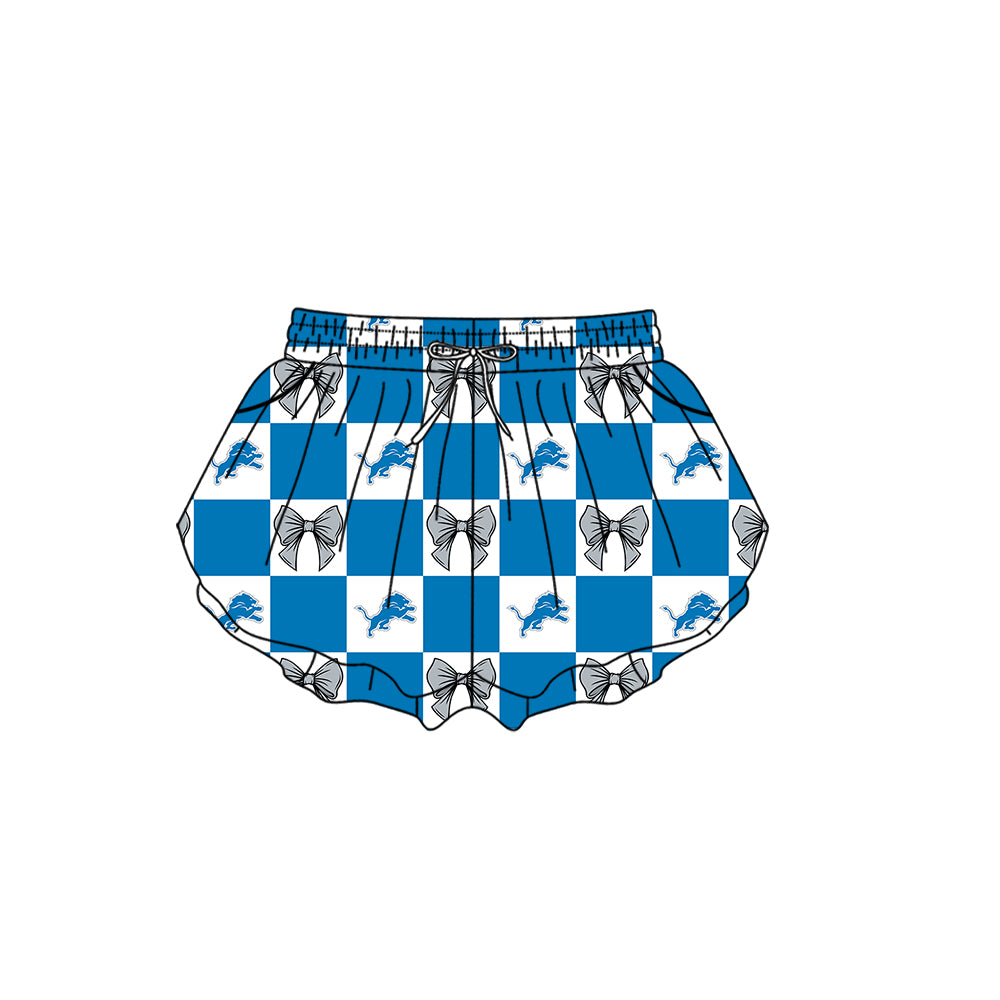 Custom moq 5 mix size milk silk summer teams Blue Checked Baby Girl Sleeveless Top Skirt Short Set Dress And Shorts Yoga Outfit Boy's Top Shorts Set Romper