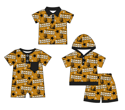 3.11 custom each style moq 5eta 4-6week Sibling Sister ROOEO baby boy sets and boy rompers and top match family design
