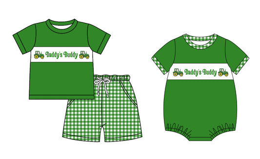 25.11.12 custom each style moq 5 eta 6-8 week Sibling Sister DADDY baby boy short sleeve shorts sets and boy rompers match family design
