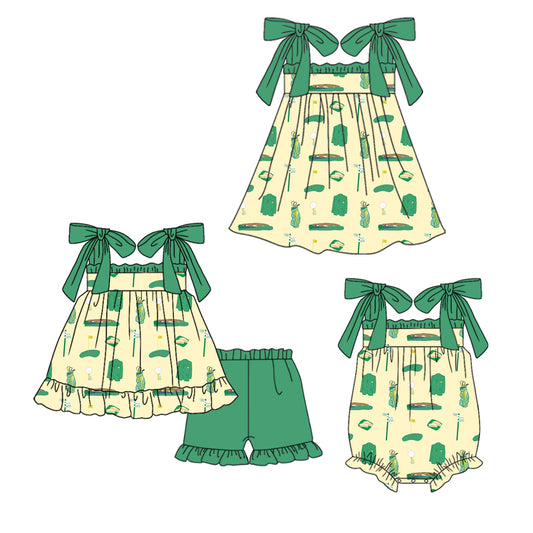 25.11.18 custom each style moq 5 eta 6-8week Sibling Sister baby short sleeve shorts sets and romper and dress match design