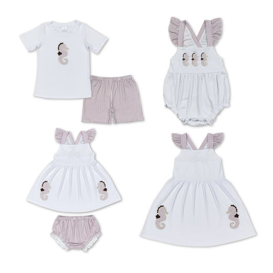 RTS Boys and girls Embroidered Short Sleeve Shorts sets rompers briefs sets dress