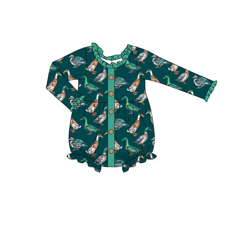 9.24 custom each style moq 5eta 4-6week Sibling Sister ducks green baby girl sets and dress and rompers match family design