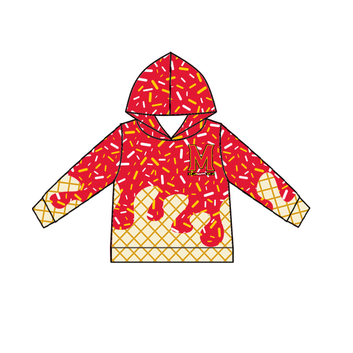 Custom summer teams baby girls clothes team red hooded long sleeve tops and short sleeve top and dress and pants and shorts-25.5.29