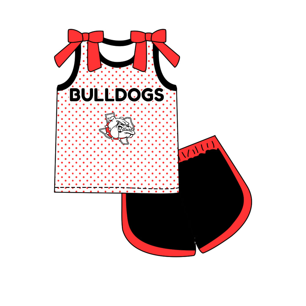Custom moq 5 mix size milk silk summer teams Girls Polka Dot Top Shorts Set Top Skirt Short Set Zipper Pullover Pants Set