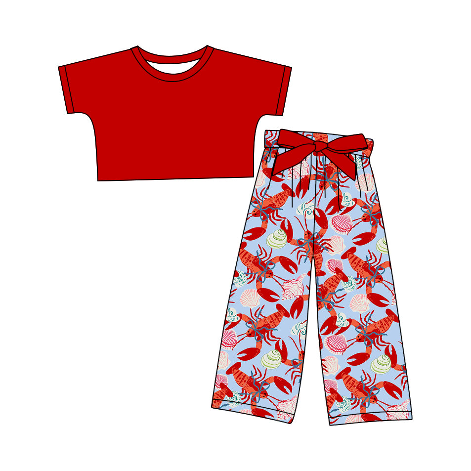 12.10 custom each style moq 5eta 4-6week Sibling Sister crayfish baby girl sets and sets 2 match family design