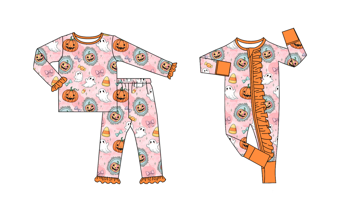 25.8.8 custom each style moq 5eta 4-6week Sibling Sister halloween bow baby girl long sleeve pants sets and rompers match family design