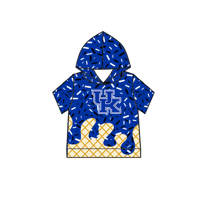 Custom summer teams baby girls clothes team blue hooded long sleeve tops and short sleeve top and dress and pants and shorts-25.5.27