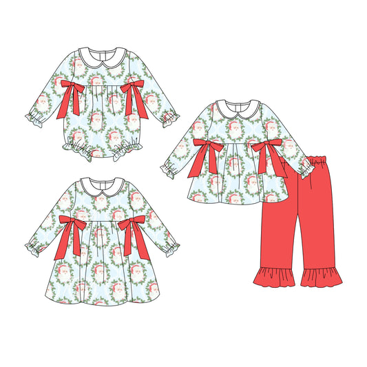 25.8.7 custom each style moq 5eta 4-6week Sibling Sisters Christmas baby girl long sleeve pants sets and dress and rompers match family design
