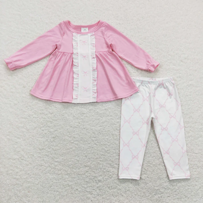 RTS NO MOQ Sibling baby girl clothes floral long sleeve pants Sets