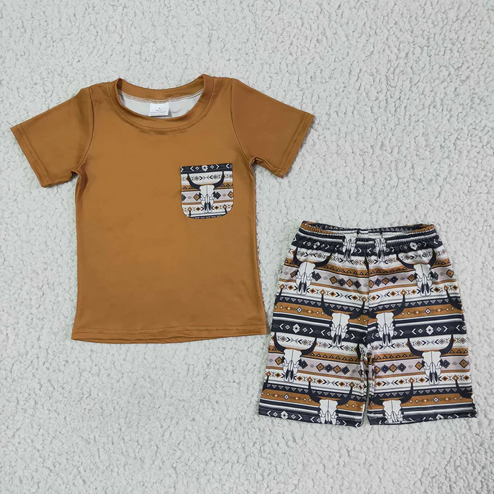 RTS NO MOQ baby boy Clothes camouflage sleeveless shorts Sets