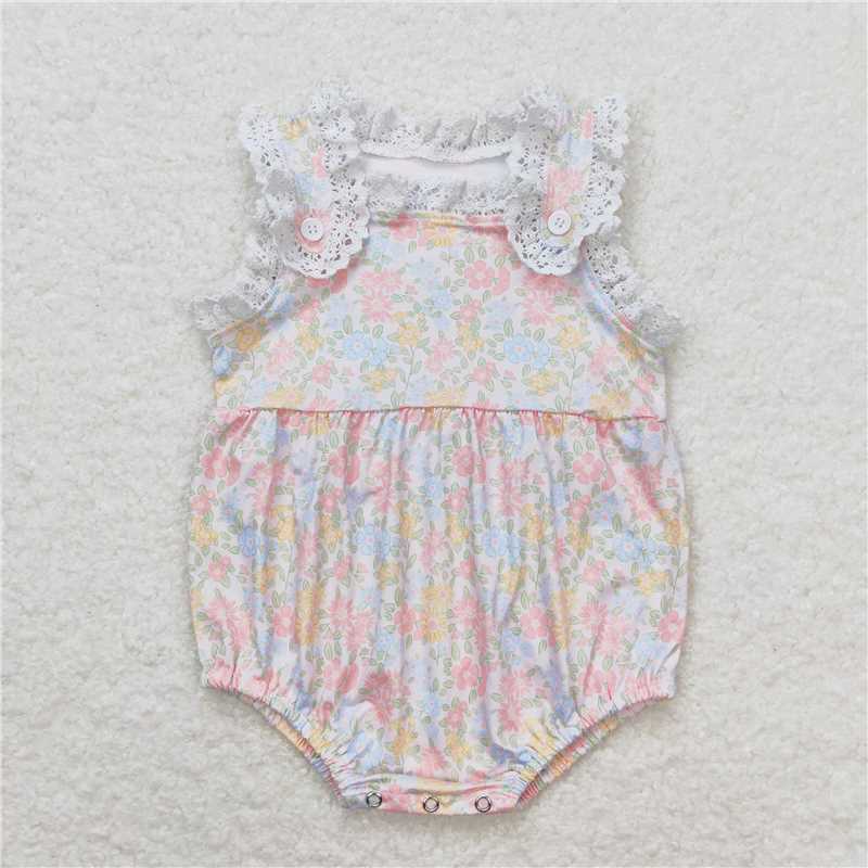 RTS Boys and girls floral Short Sleeve dress rompers