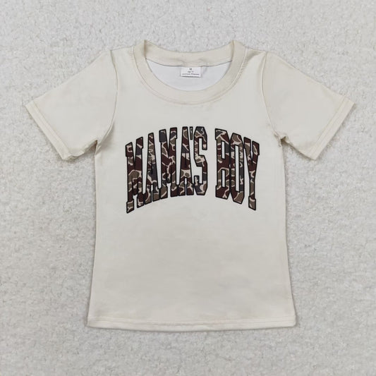 rts no moq BT0792 mama's boy camouflage lettering beige short-sleeved top