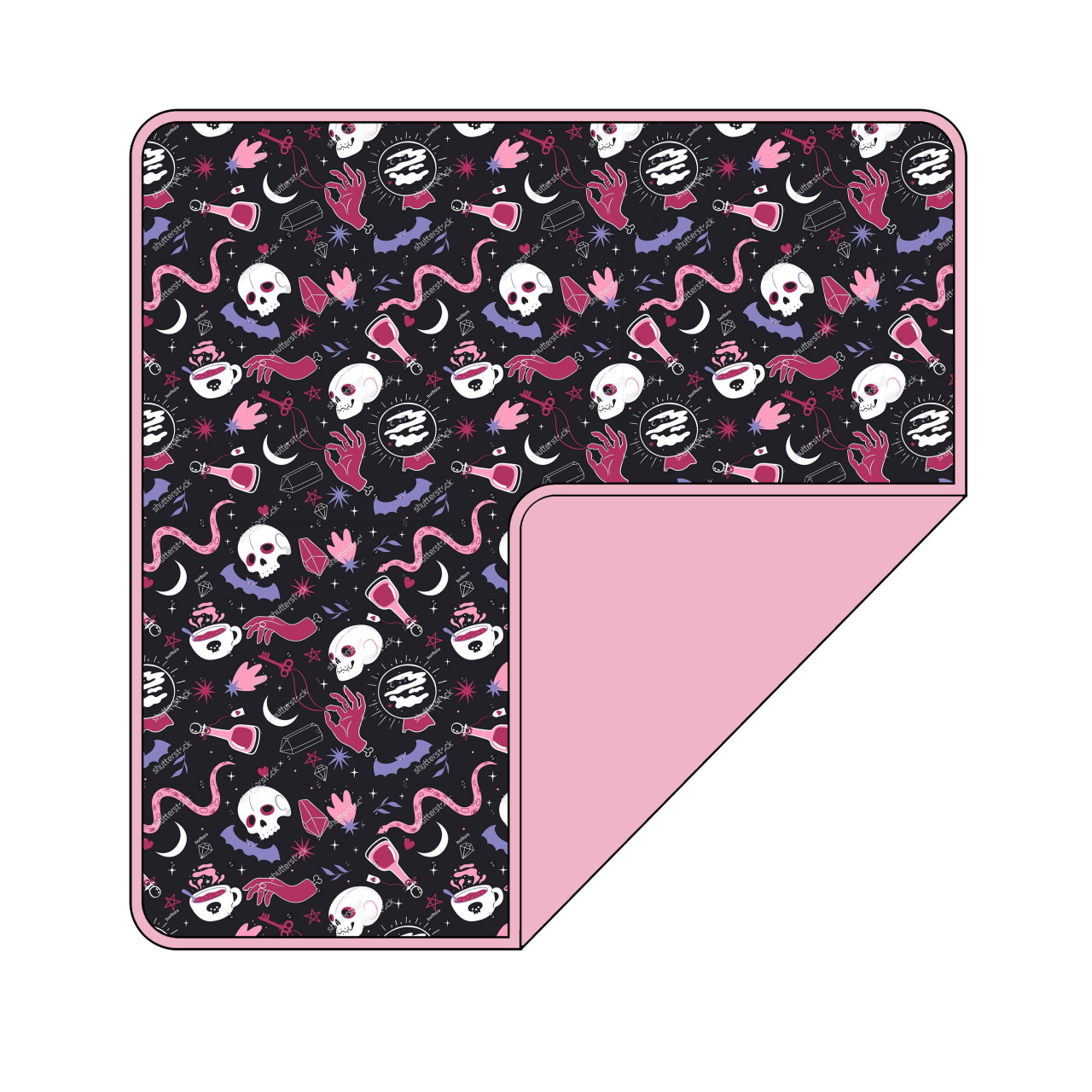 Custom MOQ 3 ETA 6-8WEEKS HALLOWEEN PINK BLACK BLANKET KIDS SIZE 29*43INCH
