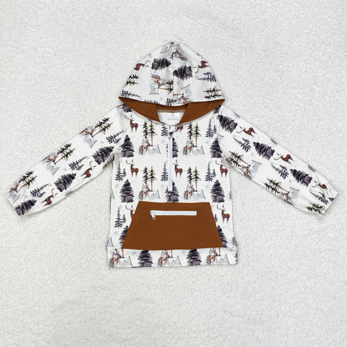 RTS NO MOQ Sibling baby girl boy clothes camouflage hooded long-sleeved tops