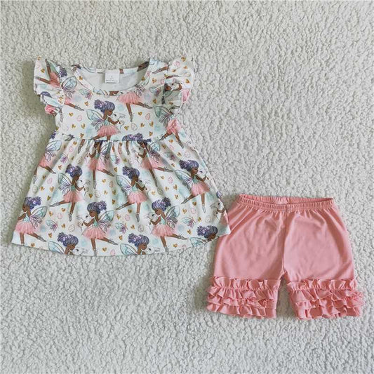 SALES  NEW Pink cartoon soft shorts set