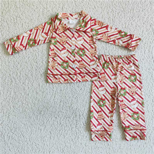 SALES  NEW  Baby Boys Santa Reindeer Christmas Pajamas
