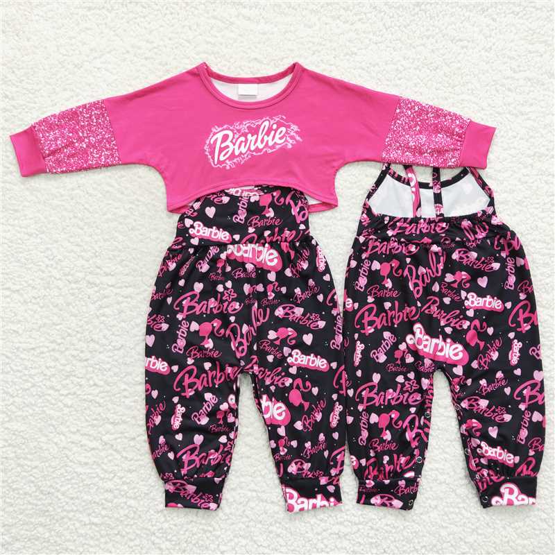 RTS NO MOQ reindeer deer champagne long-sleeved pink trousers suit
