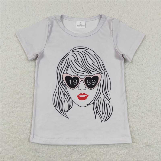 SALES NEW Baby Girls' Short Sleeve Tee Shirts Tops with Singer 1989 Glasses Design Cute Infant Outfit for Little Fashionistas