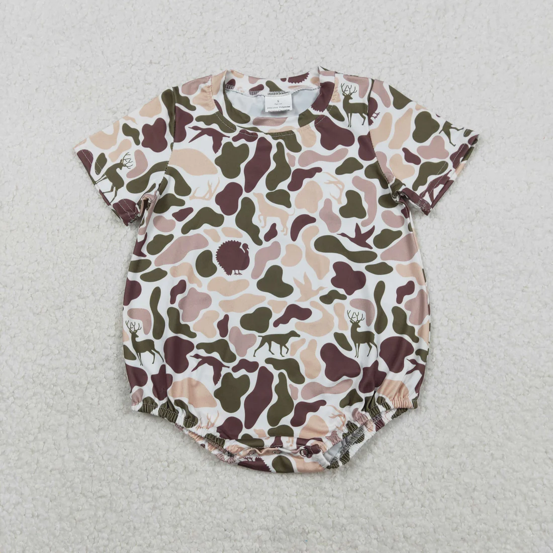 RTS NO MOQ Sibling baby Boys clothes camouflage duck short sleeve rompers
