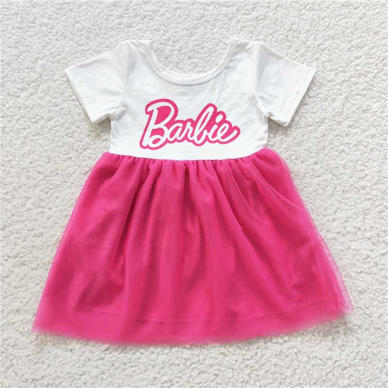 Cute Clothes GSD0461 Baby Girl's Sheer Fuchsia Short-Sleeved Dress Cute Infant Outfit for Little Girls