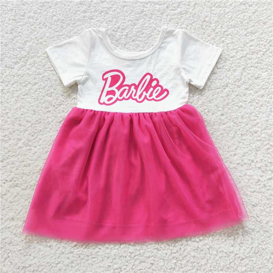 Cute Clothes GSD0461 Baby Girl's Sheer Fuchsia Short-Sleeved Dress Cute Infant Outfit for Little Girls
