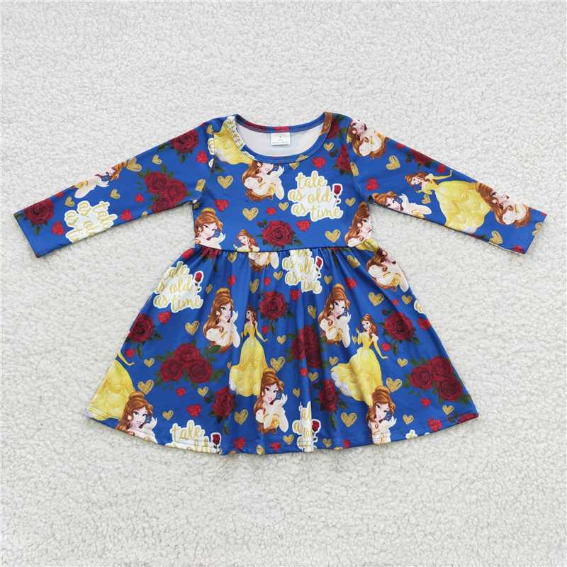 SALES NEW Flowers Knee Length Dress for Baby Girls Cute Children's Clothing Festival Performance Dress Toddler Girls Dress