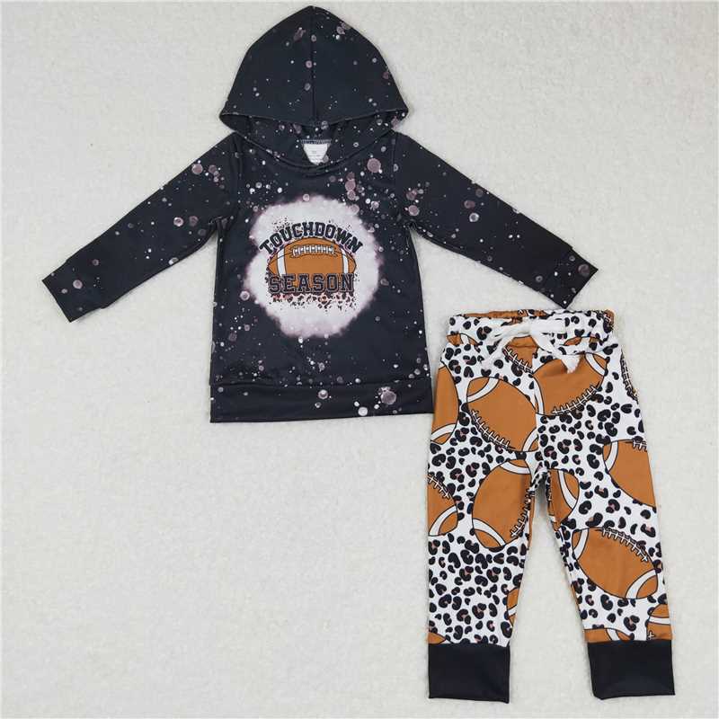 RTS NO MOQ touchdown season rugby black hoodie match clothing